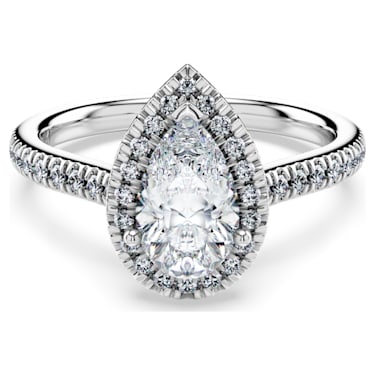 Eternity halo solitaire ring, Laboratory grown diamonds 1.3 ct tw, 14K white gold - Swarovski, 5702170