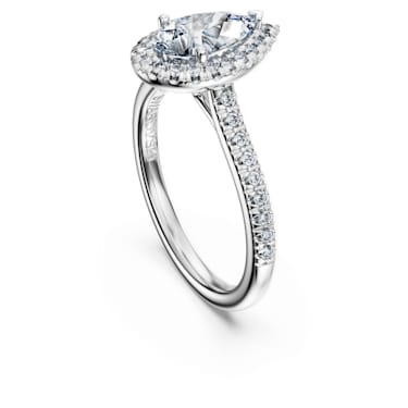 Eternity halo solitaire ring, Laboratory grown diamonds 1.3 ct tw, 14K white gold - Swarovski, 5702170