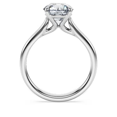 Eternity solitaire ring, Lab-grown diamonds 2 ct tw, Round shape, 14K white gold - Swarovski, 5702191
