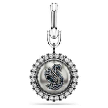 Charm Symbolica, Cigno, Nero, Placcato rodio - Swarovski, 5702700