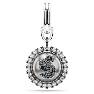 Charm Symbolica, Cigno, Nero, Placcato rodio - Swarovski, 5702700