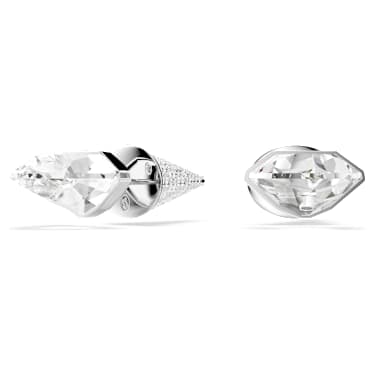 Lucent stud earrings, Pavé, Spike, White, Rhodium plated | Swarovski