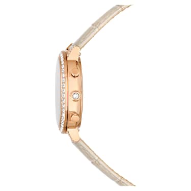 Matrix Tennis Chrono 워치, 스위스 메이드, 레더 스트랩, 베이지, 로즈 골드 톤 피니시 - Swarovski, 5702849