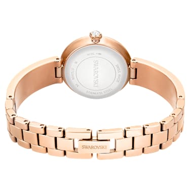 Matrix Pearl Bangle Uhr, Schweizer Produktion, Kristallarmband, Weiß, Roségoldfarbenes Finish - Swarovski, 5705406