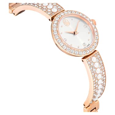 Matrix Pearl Bangle 워치, 스위스 메이드, 크리스털 브레이슬릿, 화이트, 로즈 골드 톤 피니시 - Swarovski, 5705406