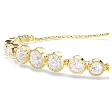 Imber 手鏈, 混合圓形切割, 白色, 18K 金飾面 - Swarovski, 5705450