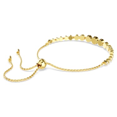 Brățară Tennis Imber, Diverse tăieturi rotunde, Alb, Placat cu auriu - Swarovski, 5705450