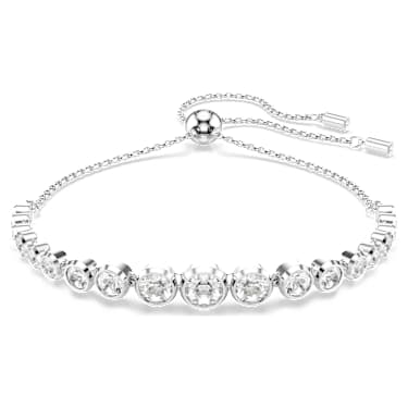 Imber Tennis bracelet, Mixed round cuts, White, Rhodium plated - Swarovski, 5705451