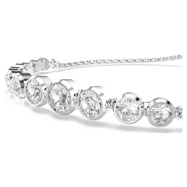 Imber Tennis bracelet, Mixed round cuts, White, Rhodium plated - Swarovski, 5705451