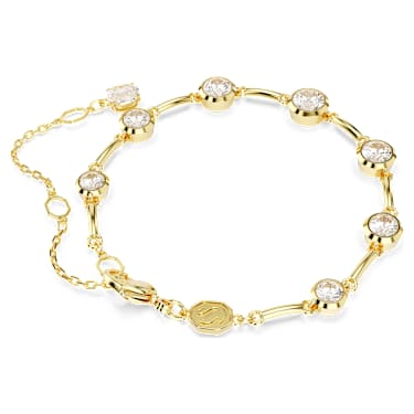 Náramek Tennis Imber, Smíšené kruhové výbrusy, Bílá, Pokoveno ve zlatém odstínu - Swarovski, 5705465
