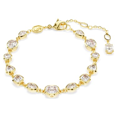 Bracelet Tennis Imber, Tailles variées, Blanc, Placage de ton or - Swarovski, 5705471