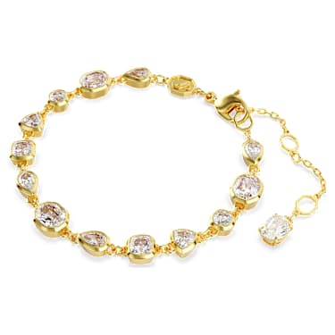 Bracelet Tennis Imber, Tailles variées, Blanc, Placage de ton or - Swarovski, 5705471