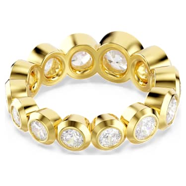 Imber ring, Mixed round cuts, White, 18K gold finish - Swarovski, 5705477