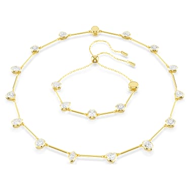 Imber 項鏈, 磁扣，混合式切割, 白色, 18K 金飾面 - Swarovski, 5705481