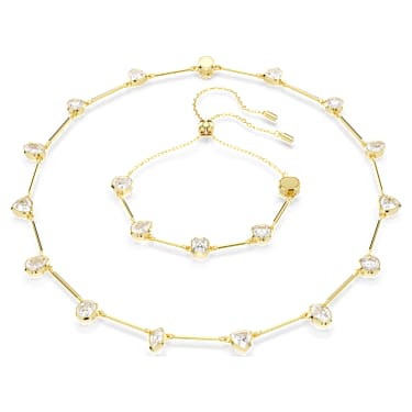 Imber Tennis 네크리스, 마그네틱 클로저, 믹스 컷, 화이트, 골드 톤 플래팅 - Swarovski, 5705481