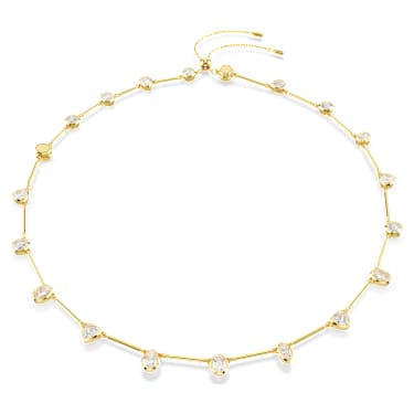 Imber Tennis 네크리스, 마그네틱 클로저, 믹스 컷, 화이트, 골드 톤 플래팅 - Swarovski, 5705481