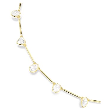 Imber necklace, Magnetic closure, Mixed cuts, White, 18K gold finish - Swarovski, 5705481