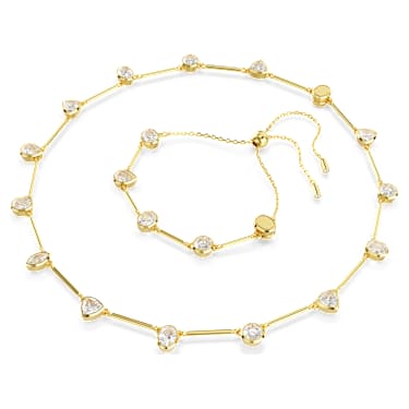 Imber Tennis 네크리스, 마그네틱 클로저, 믹스 컷, 화이트, 골드 톤 플래팅 - Swarovski, 5705481