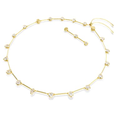 Imber Tennis 네크리스, 마그네틱 클로저, 믹스 컷, 화이트, 골드 톤 플래팅 - Swarovski, 5705481