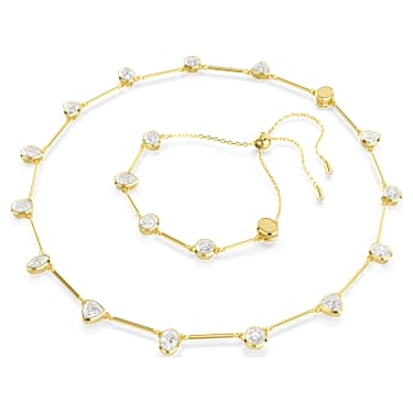 Imber Halskette, Magnetischer Verschluss, Verschiedene Schliffe, Weiß, 18K Goldbeschichtet - Swarovski, 5705481