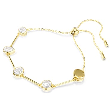 Imber ネックレス, マグネットクロージャー、ミックスカット, ホワイト, 18Kゴールドコーティング - Swarovski, 5705481