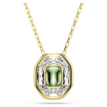 Chroma 鏈墜, 八角形切割, 綠色, 鍍金色色調 - Swarovski, 5705580