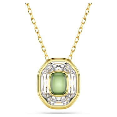 Chroma 鏈墜, 八角形切割, 綠色, 鍍金色色調 - Swarovski, 5705580