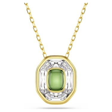 Chroma Kolye, Sekizgen kesim, Yeşil, 18k altın rengi yüzey - Swarovski, 5705580