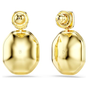 Pendientes Chroma, Diseño asimétrico, Talla octogonal, Multicolores, Baño tono oro - Swarovski, 5705582