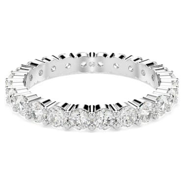 Matrix Vittore 戒指, 圓形切割, 白色, 銀色調潤飾 - Swarovski, 5705601