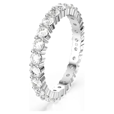 Matrix Vittore 戒指, 圓形切割, 白色, 銀色調潤飾 - Swarovski, 5705601