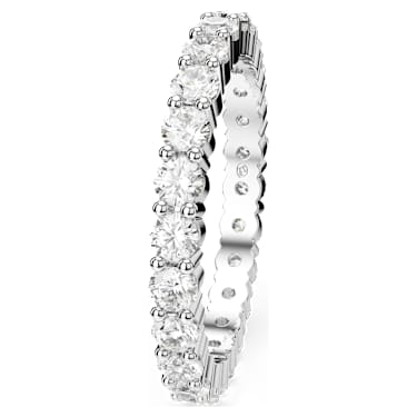 Matrix Vittore 戒指, 圓形切割, 白色, 銀色調潤飾 - Swarovski, 5705601