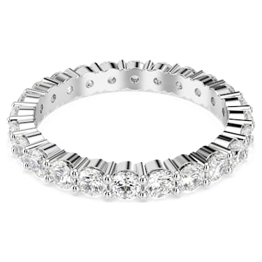 Matrix Vittore 戒指, 圆形切割, 白色, 银色润饰 - Swarovski, 5705601