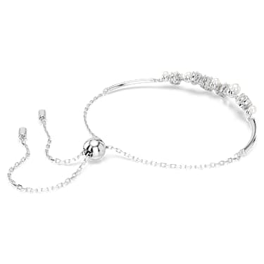 Constella Armreif, Kristallperle, Rundschliffe, Weiß, Rhodiniert - Swarovski, 5705618