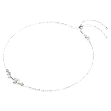 Κολιέ Constella, Crystal pearl, Στρογγυλές κοπές, Λευκό, Επιμετάλλωση ροδίου - Swarovski, 5705626
