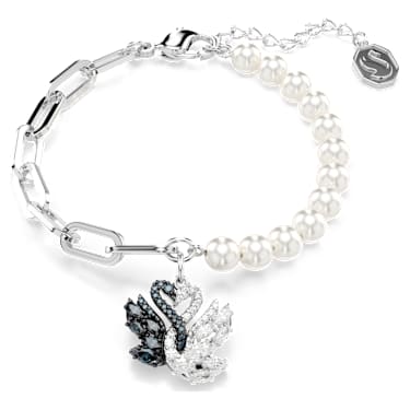 Swan 브레이슬릿, 크리스털 펄, 스완, 블랙, 믹스 메탈 피니시 - Swarovski, 5705720