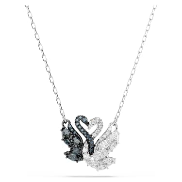 Swan 鏈墜, 天鵝, 黑色, 多種金屬潤飾 - Swarovski, 5705721