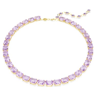 Millenia 項鏈, 八角形切割, 紫色, 18K 金飾面 - Swarovski, 5705754