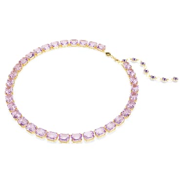 Millenia Tennis 項鏈, 八角形切割, 紫色, 鍍金色色調 - Swarovski, 5705754