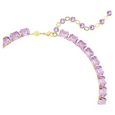 Millenia Tennis 項鏈, 八角形切割, 紫色, 鍍金色色調 - Swarovski, 5705754