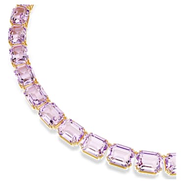 Millenia Tennis 項鏈, 八角形切割, 紫色, 鍍金色色調 - Swarovski, 5705754