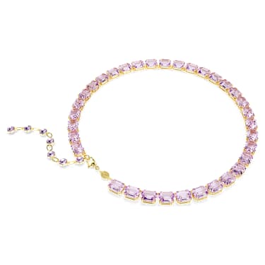 Millenia Tennis 項鏈, 八角形切割, 紫色, 鍍金色色調 - Swarovski, 5705754