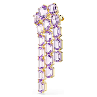 Brož Millenia, Osmihranný výbrus, Fialová, Povrchová úprava z 18k zlata - Swarovski, 5705756