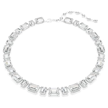 Millenia Tennis 네크리스, 옥타곤 컷, 화이트, 로듐 플래팅 - Swarovski, 5705757