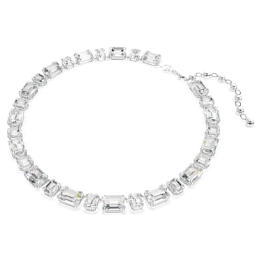 Millenia Tennis 네크리스, 옥타곤 컷, 화이트, 로듐 플래팅 - Swarovski, 5705757