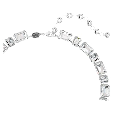 Millenia ネックレス, オクタゴンカット, ホワイト, ロジウム・プレー