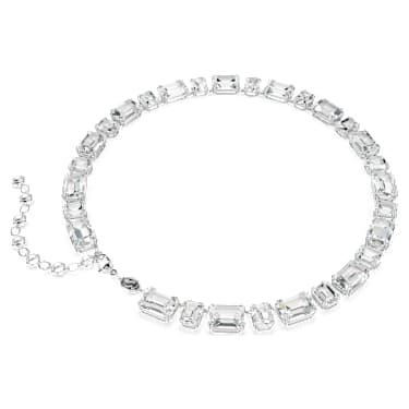 Millenia ネックレス, オクタゴンカット, ホワイト, ロジウム・プレー