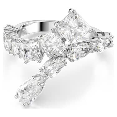 Matrix Yüzük, Karışık kesimler, Beyaz, Rodyum kaplama | Swarovski
