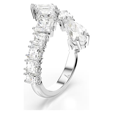 Anillo Matrix, Tallas mixtas, Blanco, Baño de rodio - Swarovski, 5705759