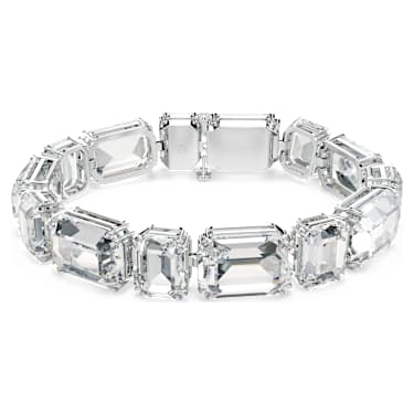 Millenia Tennis 브레이슬릿, 옥타곤 컷, 화이트, 로듐 플래팅 - Swarovski, 5705770